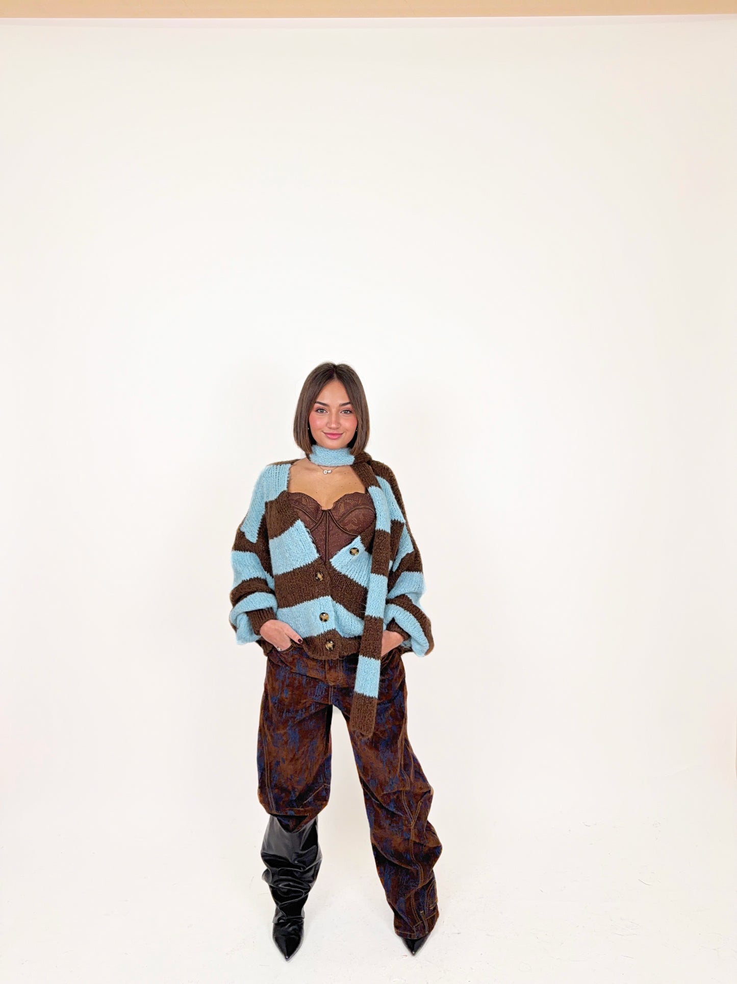 Cardigan con sciarpa ✨