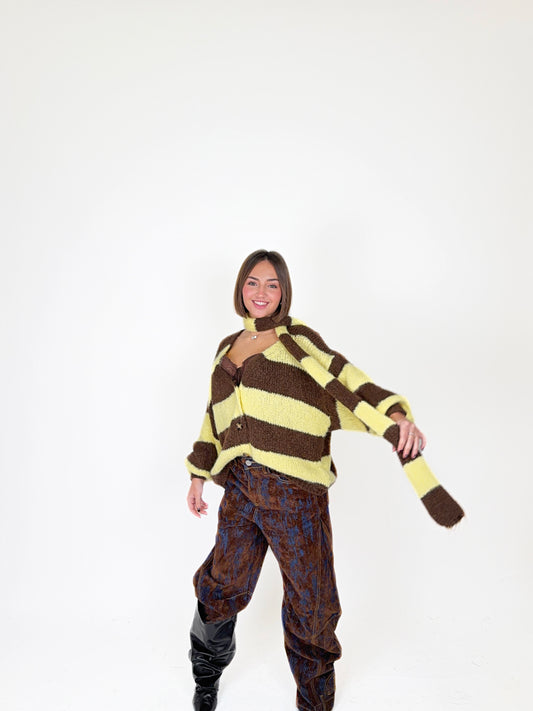 Cardigan con sciarpa ✨